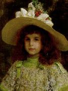 Jean - Andre Rixens Portrait of a young girl oil painting